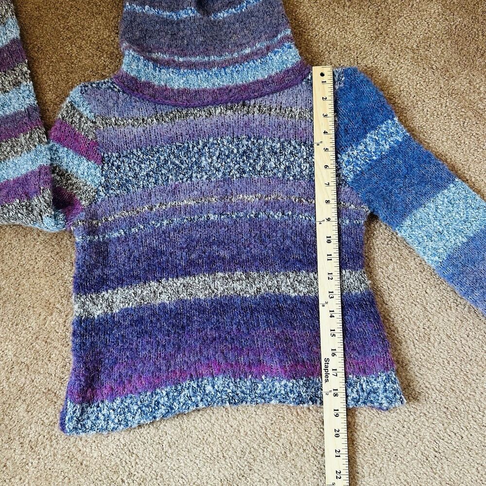 Free People My Girl Turtleneck Sweater Midnight Pearl Combo Women's Small Boho - Picture 9 of 11